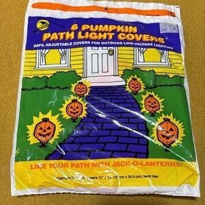 Vintage 1993 SunHill 6 Deadstock Halloween Pumpkin Adjustable Path Light Covers